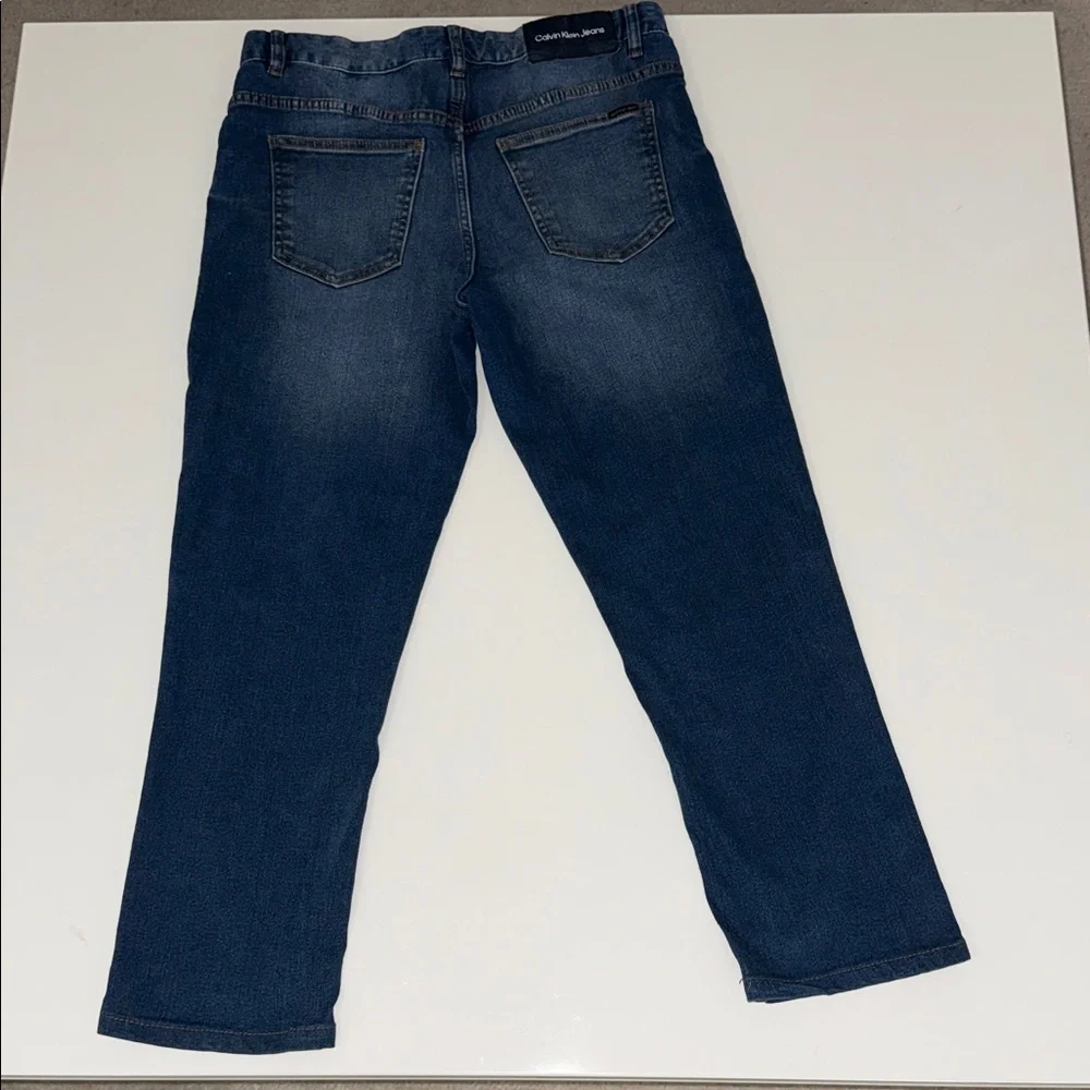 Calvin Klein Slim Straight Jeans Womens 18 Blue Denim